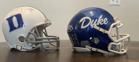 Duke Blue Devils Mini Helmet Lot ACC One Signed By David Cutcliffe Cover