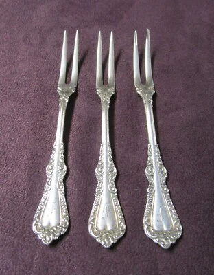 PLYMOUTH 3 horquillas de bayas Rogers plateado 1897 F monogramas Foto 1 de 4