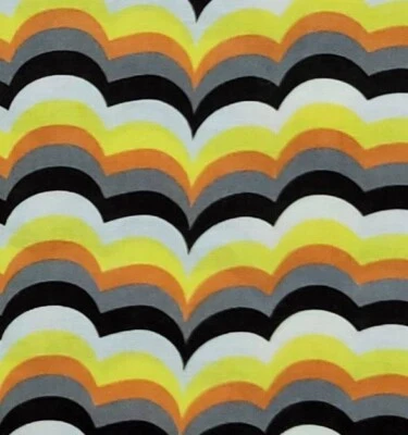 Gráfico Jardín Naranja Amarillo Negro Floral Onda Geométrica Algodón AFM Tela Por POR Y Foto 1 de 4