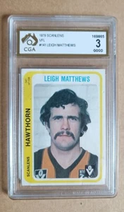 Leigh Matthews Scanlens 1979 - VFL AFL Card #141 - CGA 3 GOOD not PSA - Picture 1 of 2