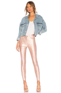 FREE PEOPLE VEGAN LONG AND LEAN TROUSERS LEGGINGS IN ROSE GOLD size 26 - Picture 1 of 12