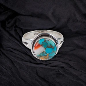 Spiny Oyster Gemstone 925 Sterling Silver Ring Handmade Jewelry Ring - Picture 1 of 3