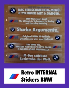 Pegatina INTERNA para BMW Retro calcomanía interna pegatina Youngtimer Oldtimer - Imagen 1 de 1