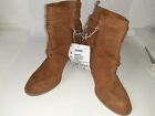 LadiesRe Ankle Boots Womens US 8.5 Faux Suede Chunky Heel Bootie (H)