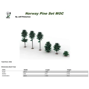 MOC-102481 Norway Pine Tree Set Trains Sand Table Scene 1916 Pieces Good Quality - Picture 1 of 4