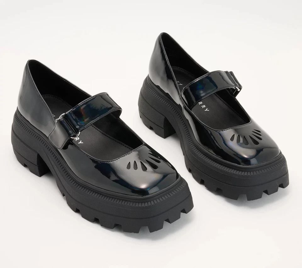 Zapatos Katy Perry Geli Combat Mary Jane Negros 5/M Nuevos Foto 1 de 1