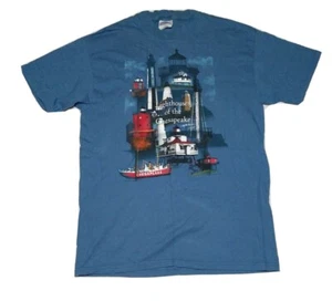 Vintage 1997 Lighthouses Of The Chesapeake Hanes Beefy-T-Shirt Größe Medium - Bild 1 von 7
