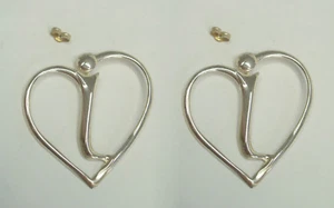 Earrings With Initial 'I' Heart Shaped In 925 Silver - Picture 1 of 2
