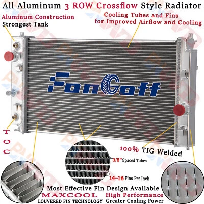 3 Row Aluminum Radiator For 97-03 Chevy Malibu/99-05 Pontiac Grand Am Grand Am Foto 1 de 4