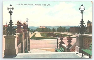 Postal 12th y Paseo Kansas City Missouri c1908 - Imagen 1 de 2