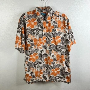 Vintage Joe Kealoha Reyn Spooner Floral Hawaiian Shirt Size XL Orange Tropical - Picture 1 of 8