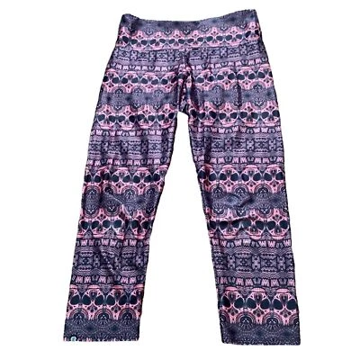 Leggings cortos Onzie Activewear estampado de calavera de azúcar negros/rosa para mujer XS Foto 1 de 4