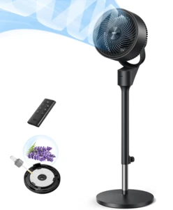 Fan for Bedroom, 80ยฐ Oscillating Standing Fan, 25dB Quiet, 80ft, 3 Speeds,Remote - Picture 1 of 9