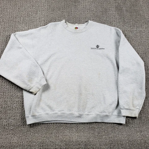 Vtg UCONN Sweatshirt 2XL Gray University of Connecticut Crew Neck Pullover NCAA Cover