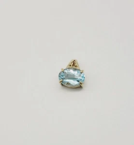 Kleiner Anhänger Aquamarin Blautopas 375 Gold Edelstein 9 Karat Goldschmuck - Bild 1 von 4