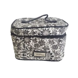 Bella Russo Make-up Kosmetiktasche Etui schwarz weiß Blumenmuster - Bild 1 von 4