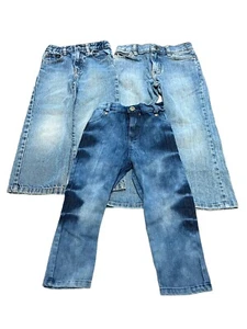 Lot 3 Pair Jeans Childrens Sz 5-7 Adjustable / Elastic Waist Wrangler J3 - Picture 1 of 13