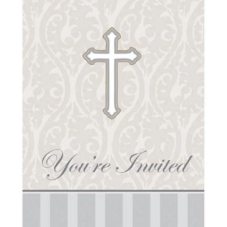Devotion Christening Celebration "You're Invited" 8 Ct Party Church Invitations - Image 1 of 1