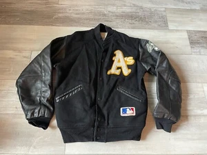 Vintage Felco Oakland Athletics  Jacket Baseball MLB Varsity Jacket Leather- S - Picture 1 of 15