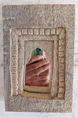 Indian Old Temple Bleach Mirror Furniture Antique Reclaimed Mirror Home Decor Cover