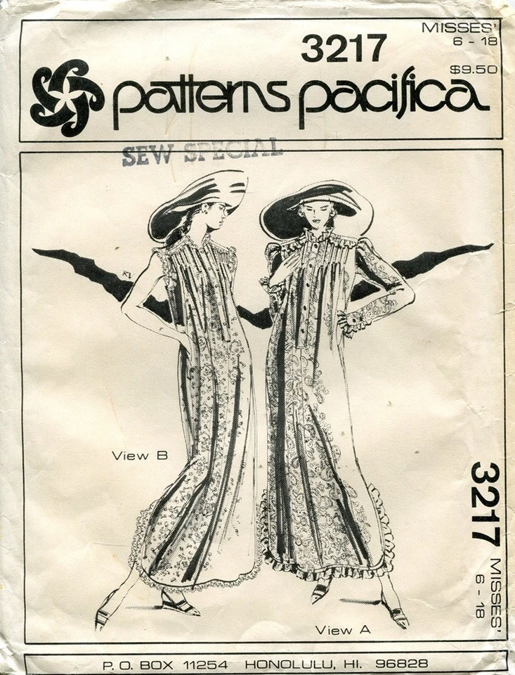 Vintage 1970s Patterns Pacifica Pattern Hawaiian MuuMuu, Sz 6-18 Uncut - Image 1 of 1