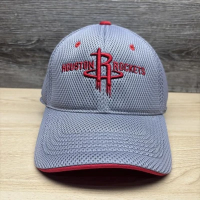 Gorra ajustada Houston Rockets para hombre talla única gris roja malla de baloncesto de la NBA Foto 1 de 4