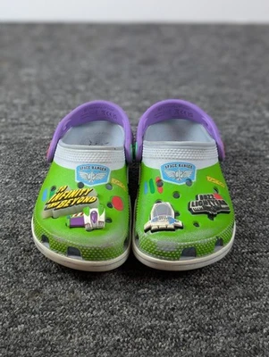 Disney Pixar Crocs Toy Story Buzz Lightyear Classic Clogs Kid's Size C10 Green - Image 1 of 4