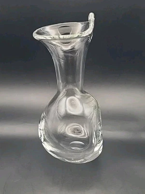 Florero único soplado a mano de vidrio grueso transparente montaje en pared 8"x5" Foto 1 de 4