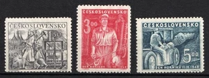 Checoslovaquia 1949, Mi 594-596, juego completo, CV $20 - Imagen 1 de 1