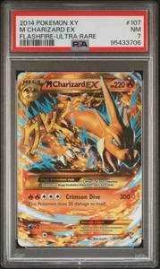2014 Pokemon XY Flashfire M Charizard EX #107 Ultra Rare PSA 7 - Picture 1 of 2