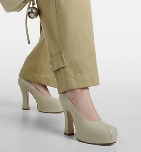 Burberry 130mm Cream Leather Platform Pumps – Size 36- 6 USA - Picture 1 of 14