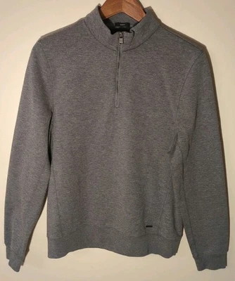 Sudadera Hugo Boss Para Hombre 1/4 Cremallera Manga Larga M Gris Algodón Preppy Clásica Foto 1 de 4