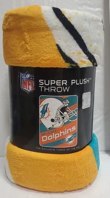 Manta Micro Raschel de felpa inclinada profunda de los Miami Dolphins 46" por 60" - NFL Foto 1 de 2