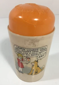 1937 OVALTINE LITTLE ORPHAN ANNIE CUP AND COVER, MINT DECAL , NICE PIECE USA - Picture 1 of 10