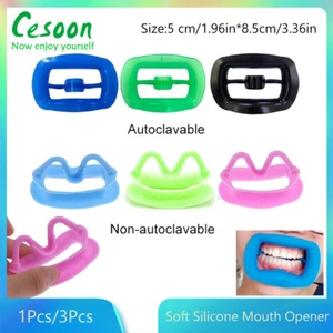 1 pieza/3 pieza abridor ortopédico dental retractor de mejillas utilería dientes de silicona bloque de mordida boca - Imagen 1 de 26