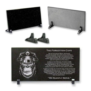 Correctional Officers - The Forgotten Cops - Laser Engraved Black Granite Plaque - Picture 1 of 12