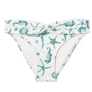 Women's Seahorse Print Hipster Bikini Bottom - Agua Bendita x Target Size XL - Picture 1 of 4