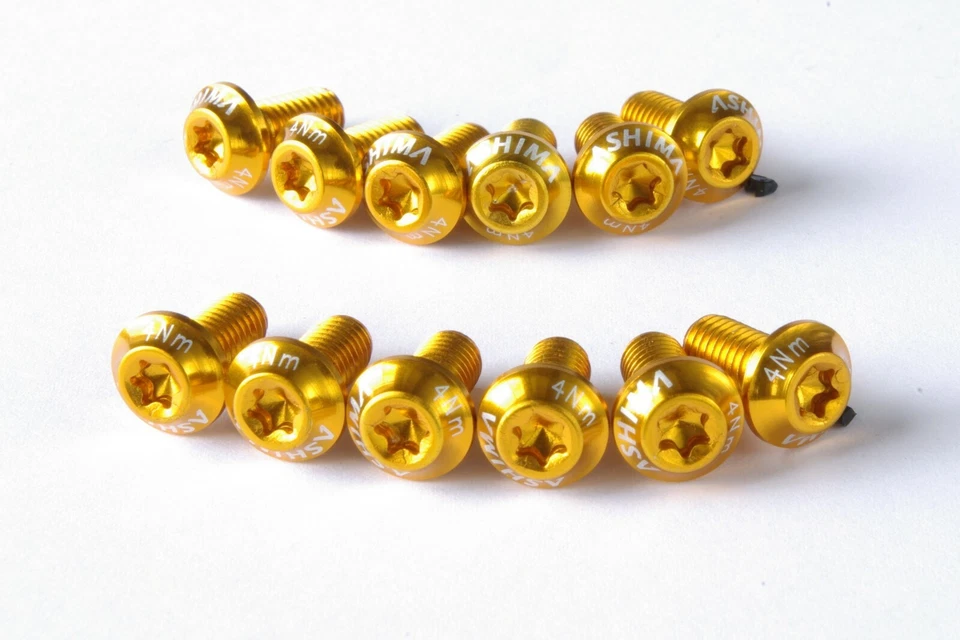 12 viti Torx in alluminio T20 per montaggio dischi freno M5x11 oro Ashima (tune it)