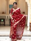 Banarasi khadi Georgette Jaqurad tissage riche pallu butti et chemisier bord neuf