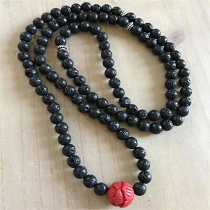 6mm Natural Lava Stone 108 Beads Multi-layer Bracelet Men's mala Party - Picture 1 of 7