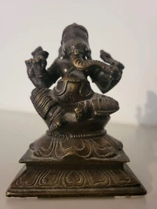 Handgefertigte Messing-Bronze Ganesh Skulptur Bali Indonesien Figur Elefant Gott - Bild 1 von 6