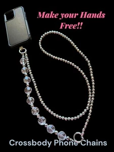 Crossbody Strap Chains for Cell Phone With Crystal, Beads - Picture 1 of 5
