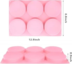 2 Silicone Round Cake Molds with 6 round holes in each - Picture 1 of 2