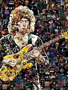 Art Collage Poster Ritchie Blackmore Print Made Of Top Classic Rock Music Albums - Picture 1 of 8