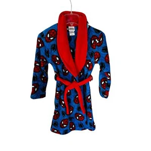 Spider-Man Plush Fleece Robe, Belt, Blue & Red, Kids size 7 - Picture 1 of 3