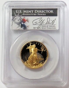 1993 P GOLD DIEHL SIGNED $25 PROOF AMERICAN EAGLE 1/2oz PCGS PR 69 DCAM - Picture 1 of 2