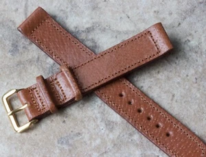 Klassisches farbgenähtes echtes Schweinsleder 15,5 mm Vintage Uhrenarmband NOS 1930er/1940er Jahre - Bild 1 von 3