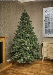 Premier Decorations 6ft Tipped Mountain Pinetree - Green - Picture 1 of 11