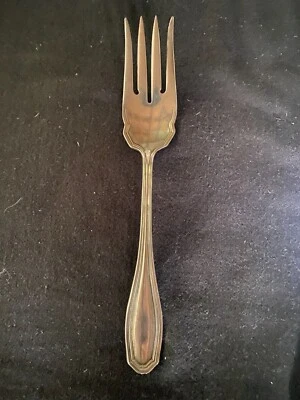 Clinton (Silverplate, 1919) by  Roger and Sons: Cold Meat Serving Fork - Image 1 of 3