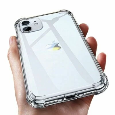 CLEAR CASE For iPhone 12 11 Pro Max Mini XS XR X Protector Silicone Phone Cover - Image 1 of 4